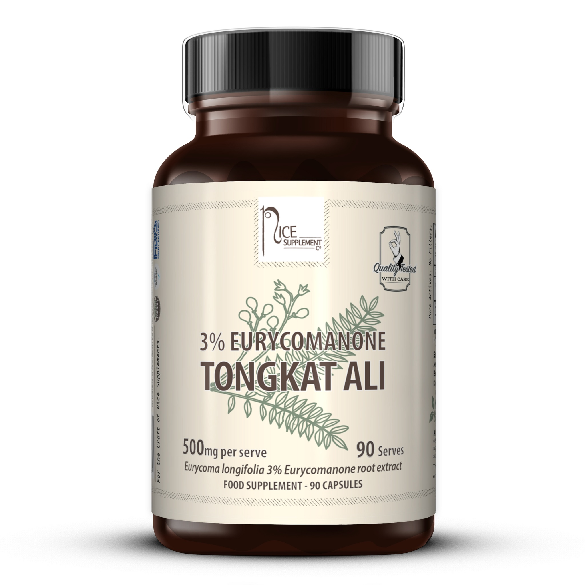 TONGKAT ALI 3% EURYCOMANONE (500mg) - 90 Servings